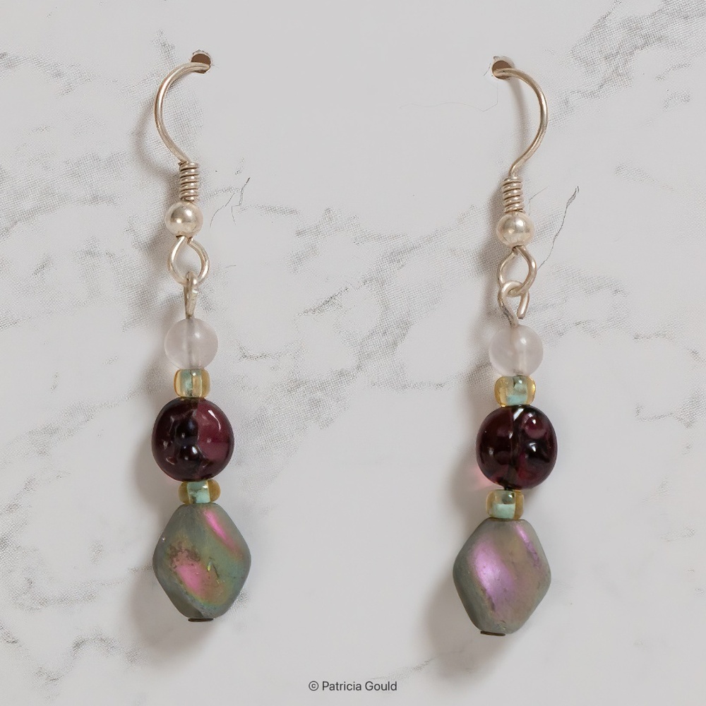 New - EA18 - Earrings - Czech glass, Japanese glass seed beads, one of a kind